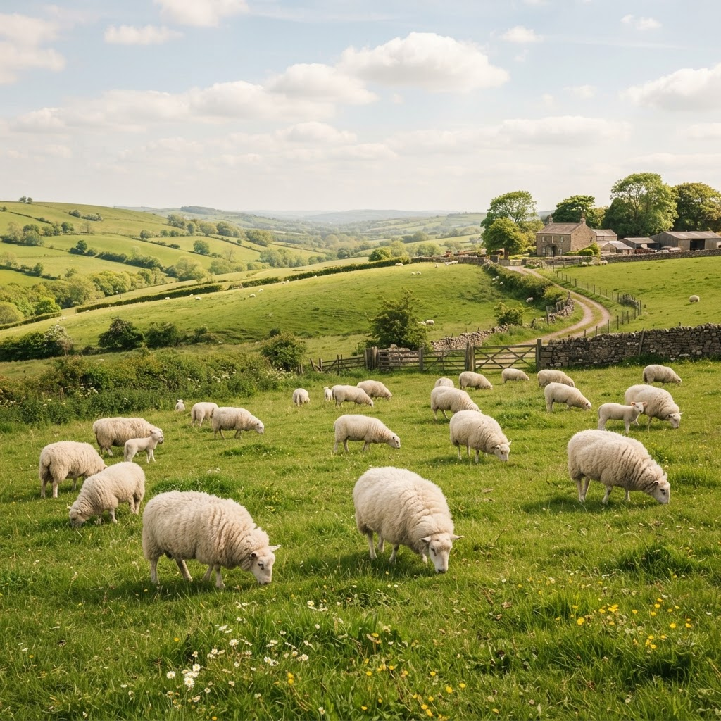 Sheep on the farm
